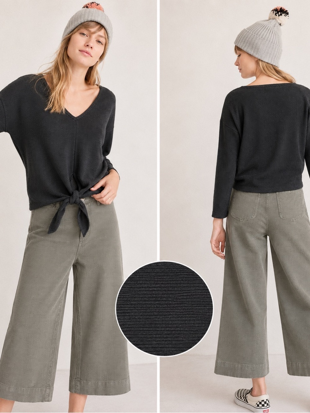 Madewell texture and thread tie front top Small
